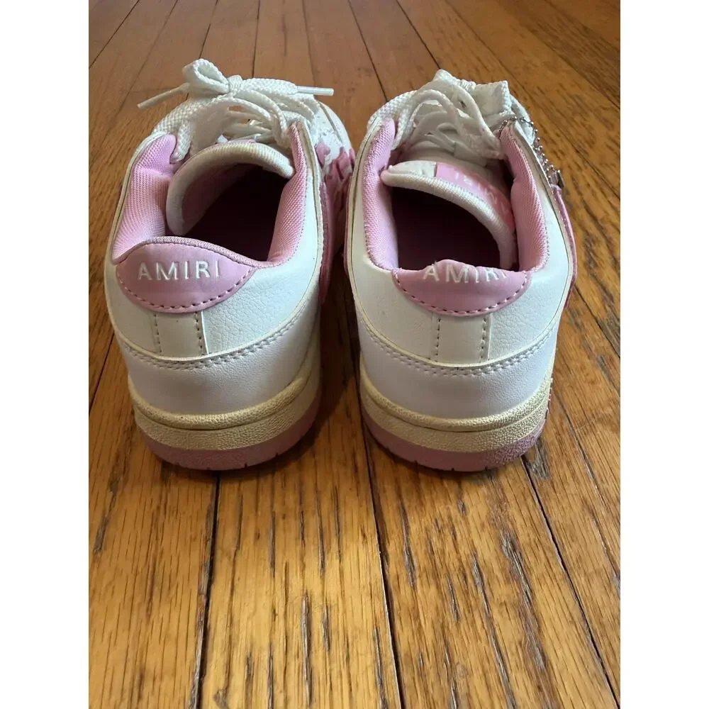 AMIRI Skel Low Top Womens Leather Sneakers white/pink sz 6